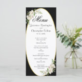 Menu Elegant Boho Black Floral Wedding (Staand voorkant)