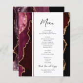 Menu Elegant Burgundy Agate Event (Voorkant / Achterkant)