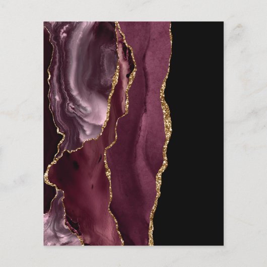 Menu Elegant Burgundy Agate Event (Achterkant)