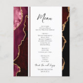 Menu Elegant Burgundy Agate Event (Voorkant)