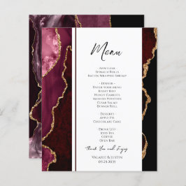Menu Elegant Burgundy Agate Event