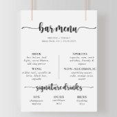 Menu Elegant Calligraphy Classic Wedding Bar Poster