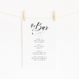 Menu Elegant Calligraphy Classic Wedding Bar Poster