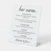 Menu Elegant Calligraphy Classic Wedding Bar Reclamebord Met Voetstuk (Voorkant)