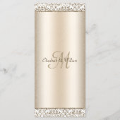 Menu Elegant Champagne Damask Wedding (Achterkant)