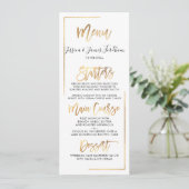 Menu Elegant+Chic Faux Gold Kaart (Staand voorkant)