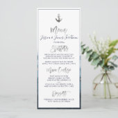 Menu Elegant+Chic Faux Silver Anchor Kaart (Staand voorkant)