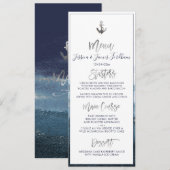 Menu Elegant+Chic Faux Silver Anchor Kaart (Voorkant / Achterkant)