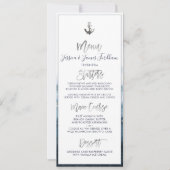 Menu Elegant+Chic Faux Silver Anchor Kaart (Voorkant)