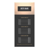 Menu Elegant Chic Gold- en zwarte-prijslijst (Voorkant)