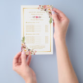 Menu Elegant Chic Pink Floral Beauty Salon (Hand)