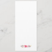 Menu Elegant Chic Pink Floral Gold Lijst Wedding (Achterkant)