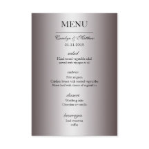 Menu Elegant Classy Silver Wedding