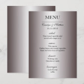 Menu Elegant Classy Silver Wedding (Voorkant / Achterkant)