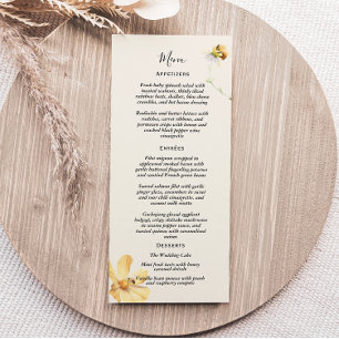 Menu Elegant Daisy Wedding Flat