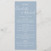 Menu Elegant Dusty Blue Signature Wedding (Voorkant)