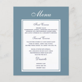 Menu Elegant Dusty Blue Wedding
