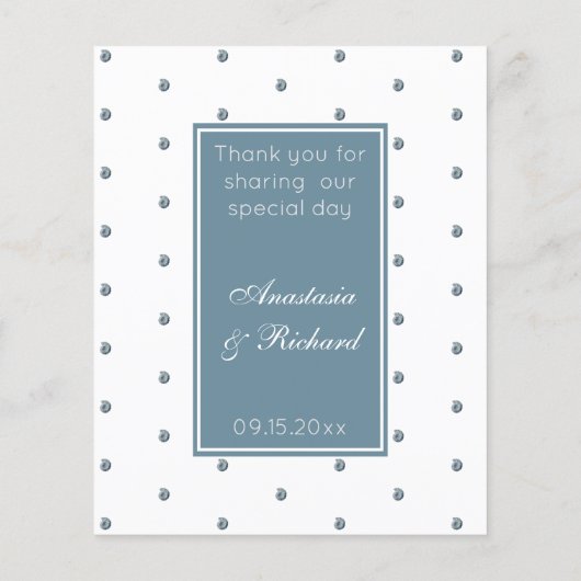 Menu Elegant Dusty Blue Wedding (Achterkant)