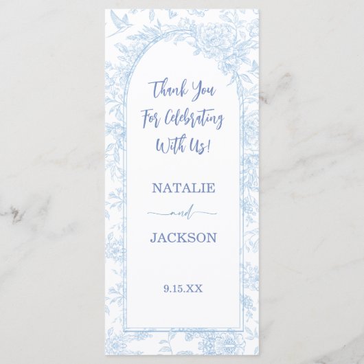 Menu Elegant Dusty Blue Wedding (Achterkant)