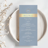 Menu Elegant Dusty Blue Wedding