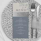 Menu Elegant Dusty Blue Wedding