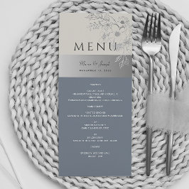 Menu Elegant Dusty Blue Wedding