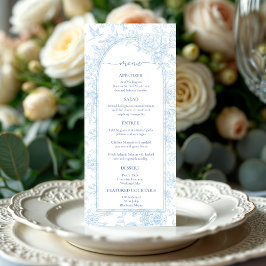 Menu Elegant Dusty Blue Wedding
