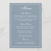 Menu Elegant Dusty Blue White Script Wedding (Voorkant)
