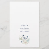Menu Elegant Dusty Blue Winter Foliage Wedding (Achterkant)