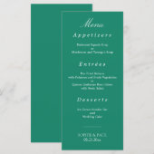 Menu Elegant Emerald Green Wedding (Voorkant / Achterkant)