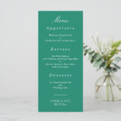 Menu Elegant Emerald Green Wedding (Staand voorkant)