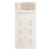 Menu Elegant Faux Silver Sequins Salon Price List (Voorkant)