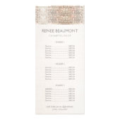 Menu Elegant Faux Silver Sequins Salon Price List (Voorkant)