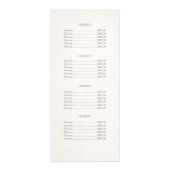 Menu Elegant Faux Silver Sequins Salon Price List (Achterkant)
