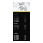 Menu Elegant Faux White Marble Restaurant (Achterkant)