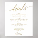 Menu Elegant Flat Gold Calligraphy Drink Sign Poster<br><div class="desc">Dit elegante platte gouden kalligrafiemenusteken is perfect voor een eenvoudige bruiloft. Het neutrale ontwerp is voorzien van een minimalistisch poster dat is gedecoreerd met romantische en griezelige gouden gele typografie. Personaliseer het teken met de drinken beschikbaar bij uw ontvangst.</div>