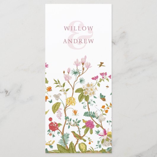 Menu Elegant Floral Wedding (Achterkant)