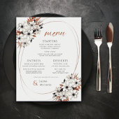 Menu Elegant Floral Wedding