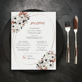 Menu Elegant Floral Wedding