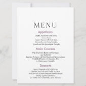 Menu Elegant Floral Wedding Kaart (Achterkant)