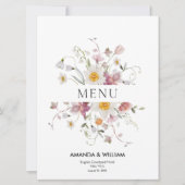 Menu Elegant Floral Wedding Kaart (Voorkant)