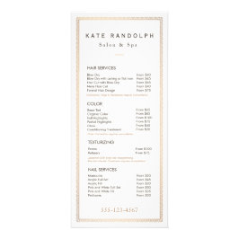 Menu Elegant  Gold Border Price List