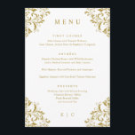Menu Elegant Gold  Classic Wedding<br><div class="desc">Elegant,  Simple Gold Wedding Menu: dit luxe klassieke huwelijksmenu is perfect voor een elegante,  klassieke bruiloft. Het kenmerkt een   grens met moderne en elegante kalligrafie. Bekijk hieronder alle overeenkomende elegante goudtrouwproducten.</div>