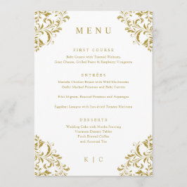 Menu Elegant Gold  Classic Wedding