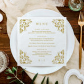Menu Elegant Gold  Classic Wedding Servet
