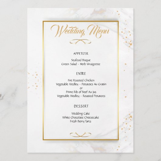 Menu Elegant Gold Framed Wedding (Voorkant)