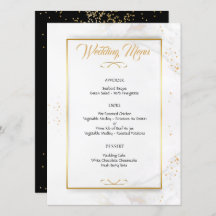 Menu Elegant Gold Framed Wedding