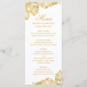 Menu Elegant Gold Lace Pattern Wedding (Voorkant)