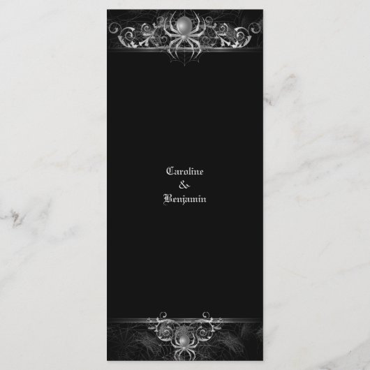 Menu Elegant Halloween Wedding (Achterkant)