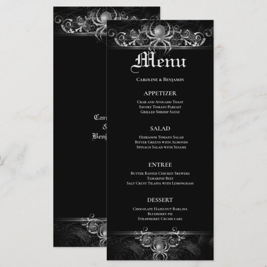 Menu Elegant Halloween Wedding (Voorkant / Achterkant)